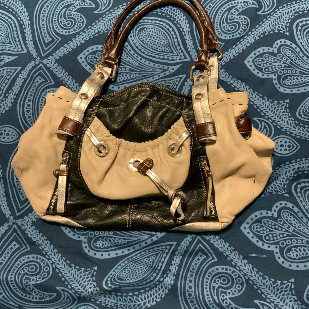 Stylish Black and Tan Women's Handbag